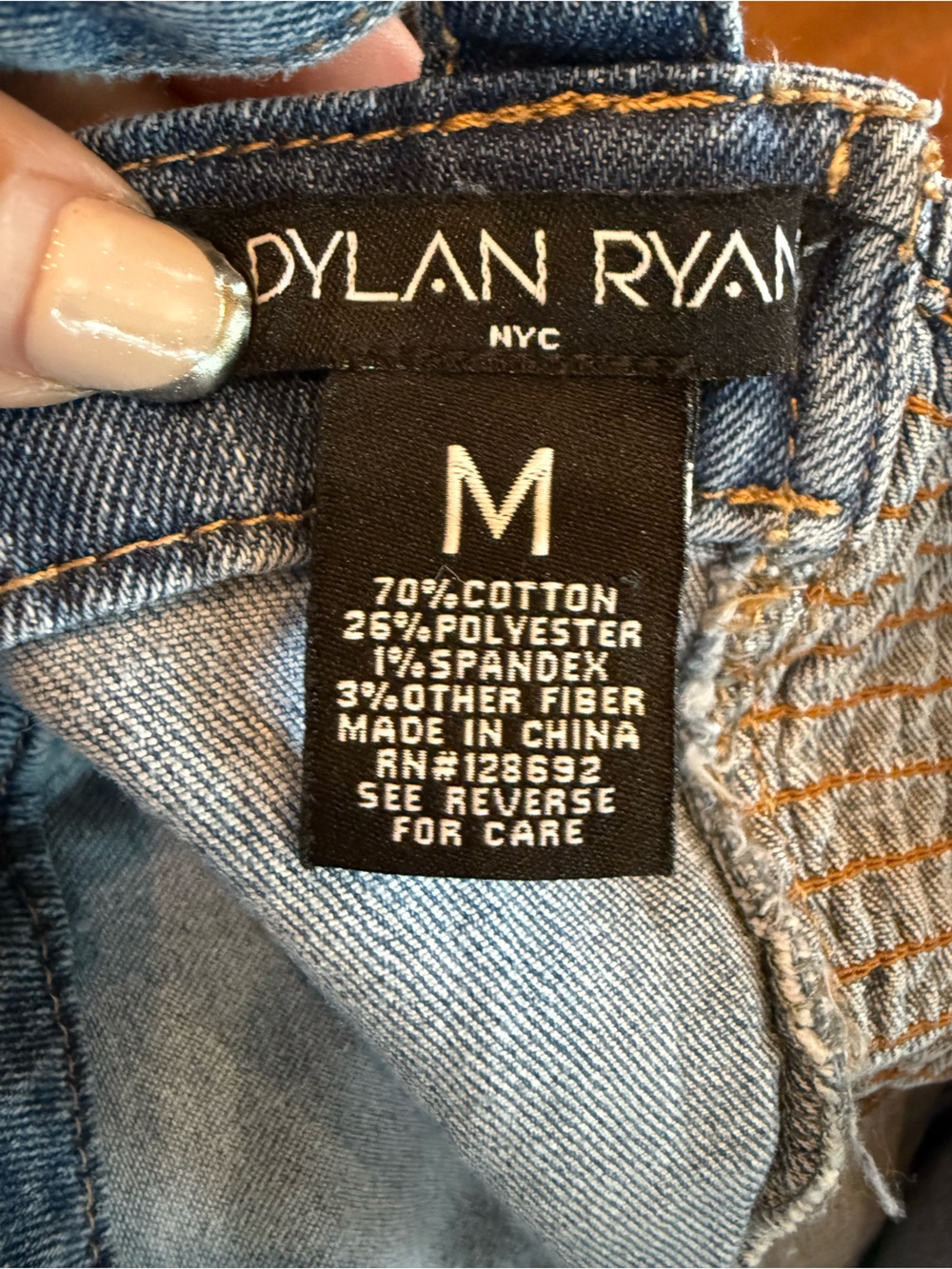 Dylan Ryan NYC Denim Smocked Crop Top Size Medium NWT - Picture 8 of 9